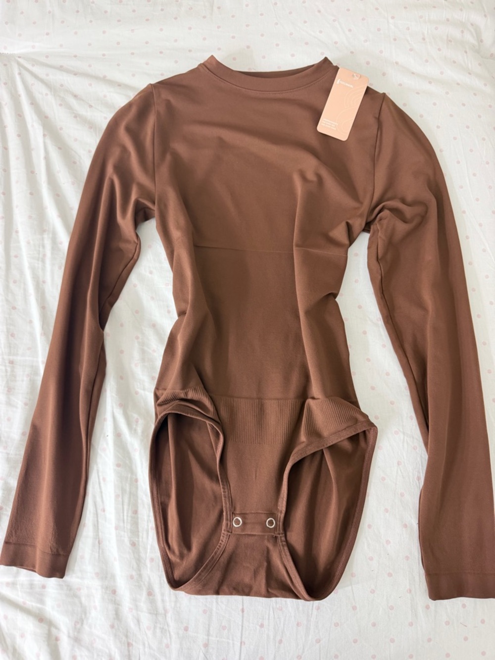 Feelingirl Long Sleeve Brown Bodysuit